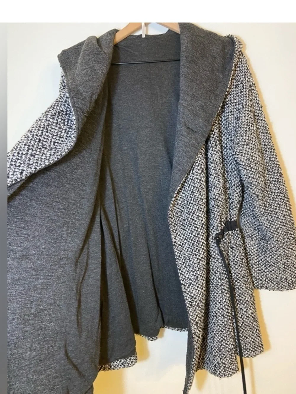 Free People Satellite Swing Women's Hooded Tweed Coat Size Small oversized boho